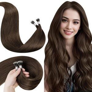 Laavoo Nano Ring #4 Brown Hair Extensions 22” 50g